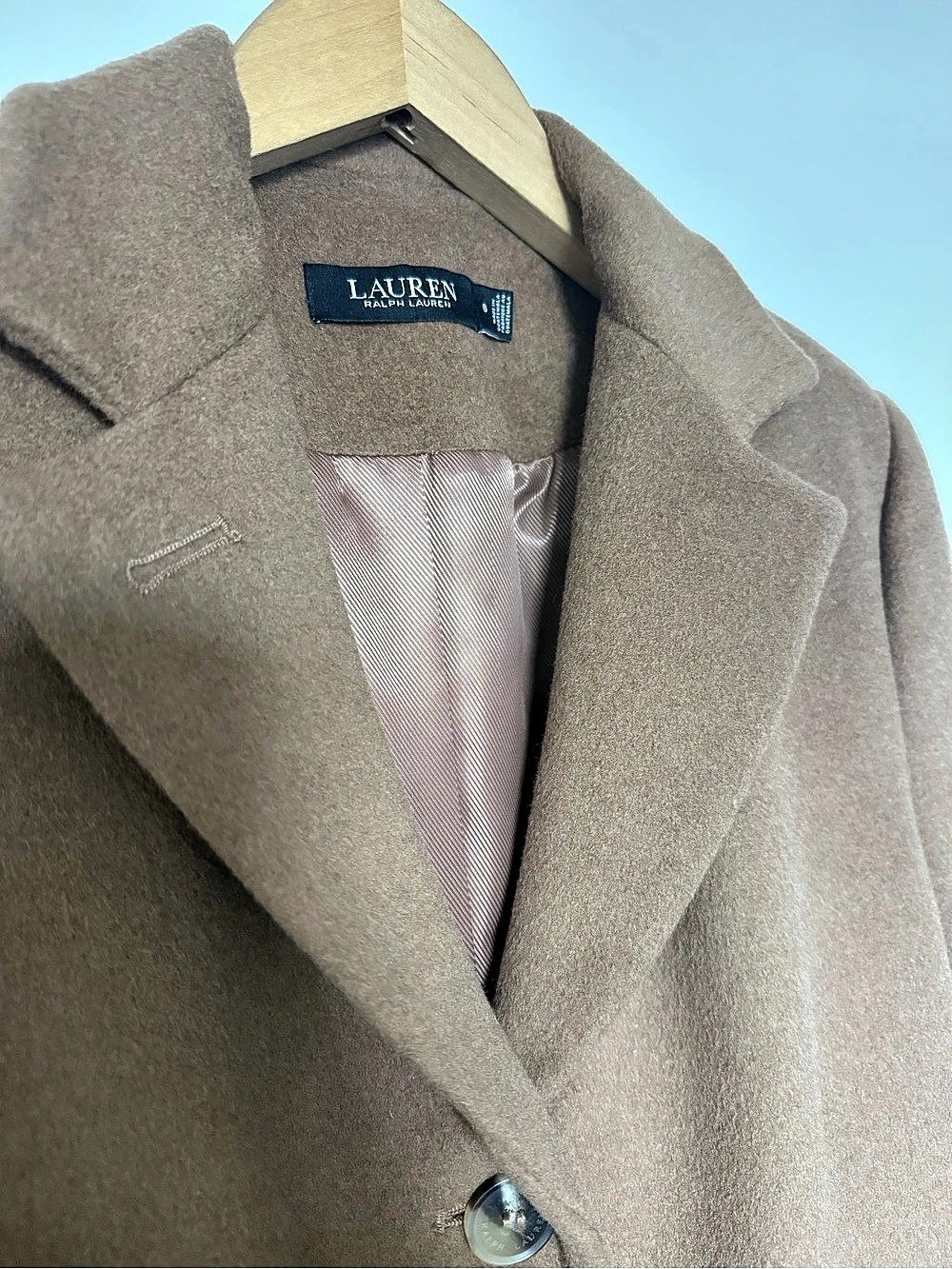 Lauren Ralph Lauren Women's Brown Wool-Style Pea Coat Like New - Picture 4 of 4
